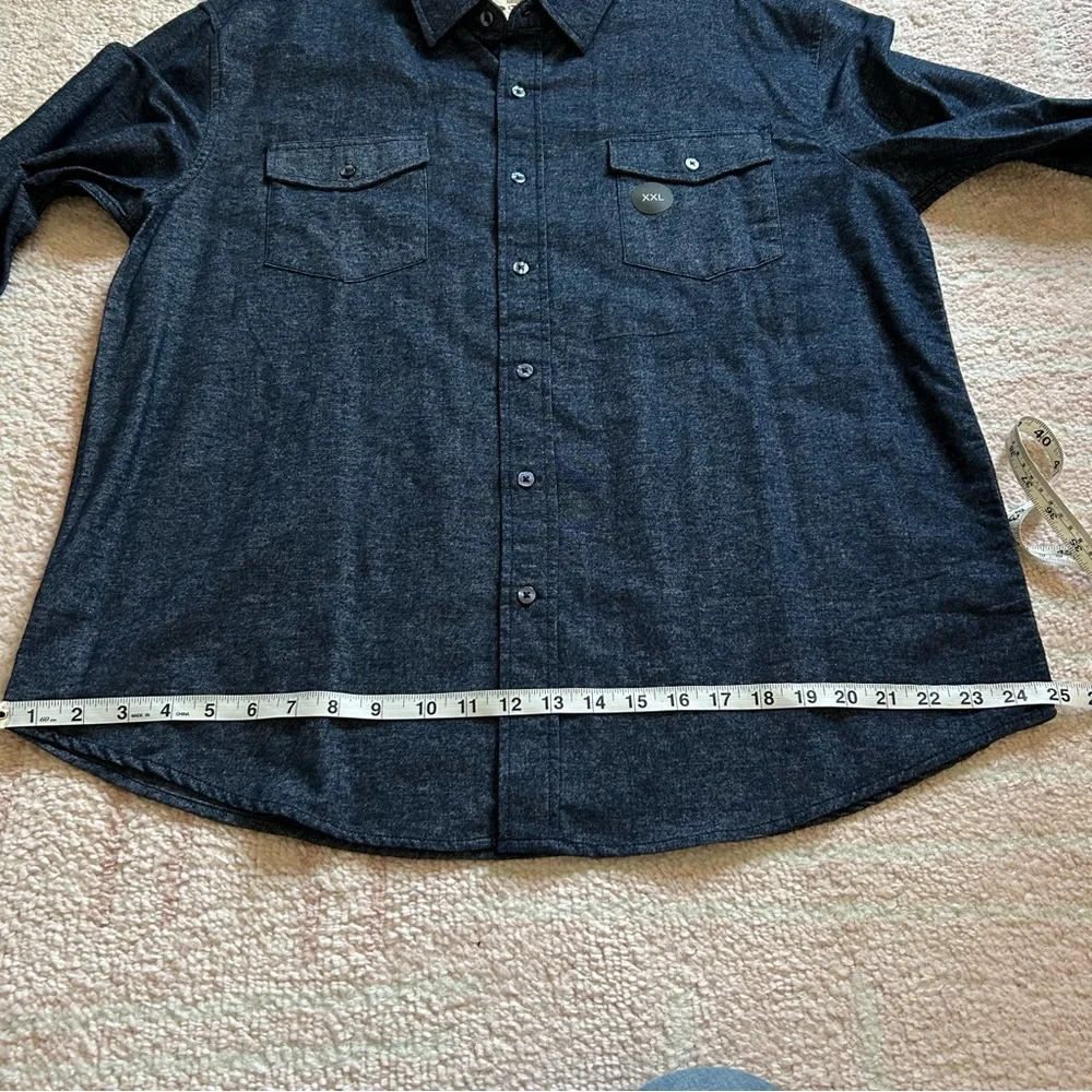 NWT Coastal Marled Navy Cotton Flannel Button Down Shirt Size XXL - Picture 9 of 10
